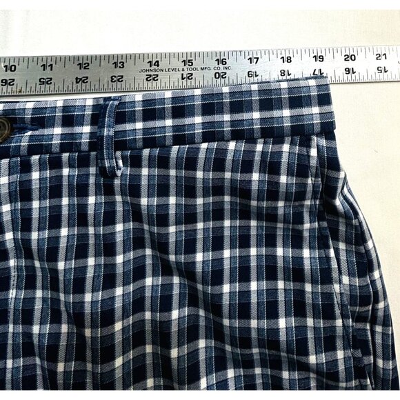 Haggar Cool 18 Pro Shorts Men's Size 38 Blue Plaid Golf Casual Stretch Expandabl - Picture 7 of 9